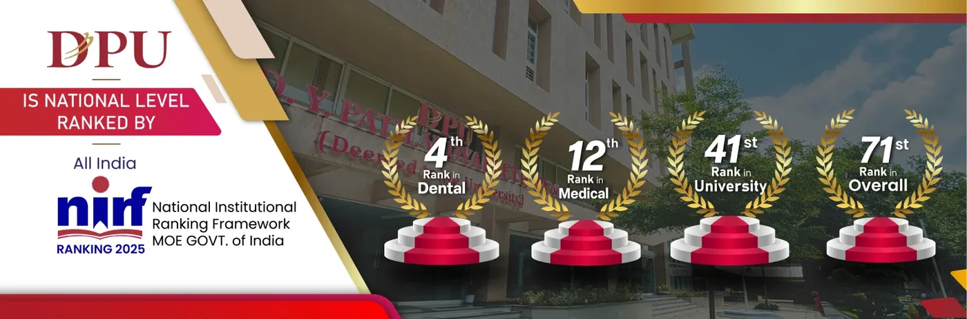 Dr. D. Y. Patil Vidyapeeth (DPU) NIRF 2025 ranks &mdash; University #41, Overall #71, Medical #12, Dental #4
