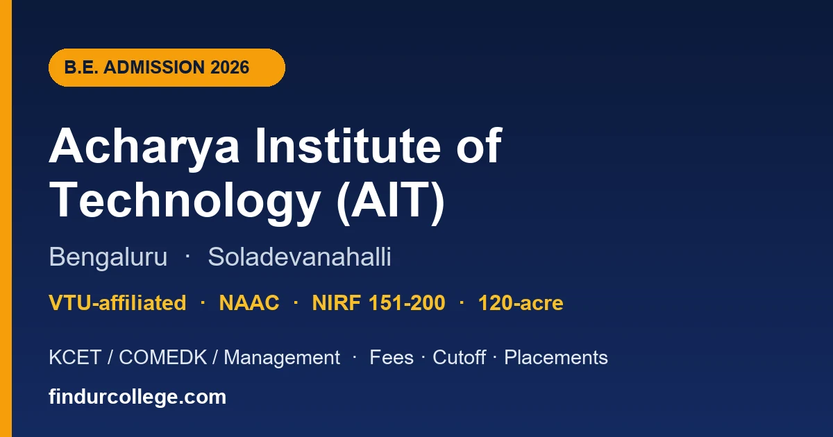 Acharya Institute of Technology Bangalore B.E. Admission 202