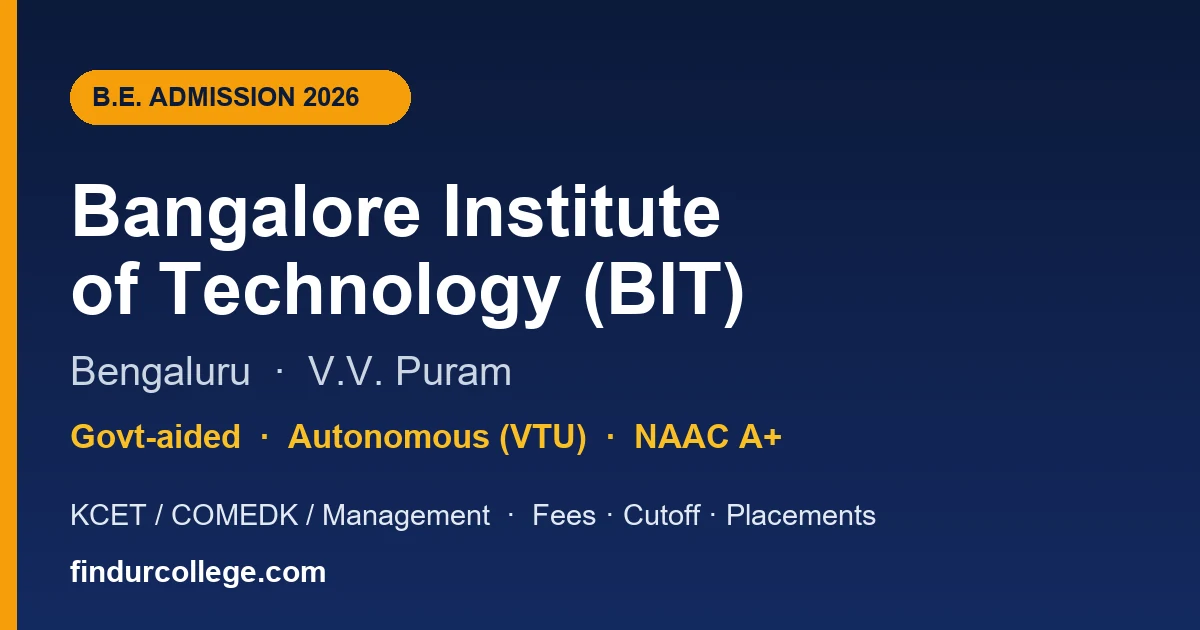 BIT Bangalore B.E. Admission 2026