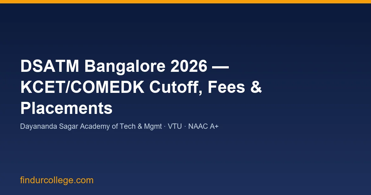 DSATM Bangalore B.E. Admission 2026