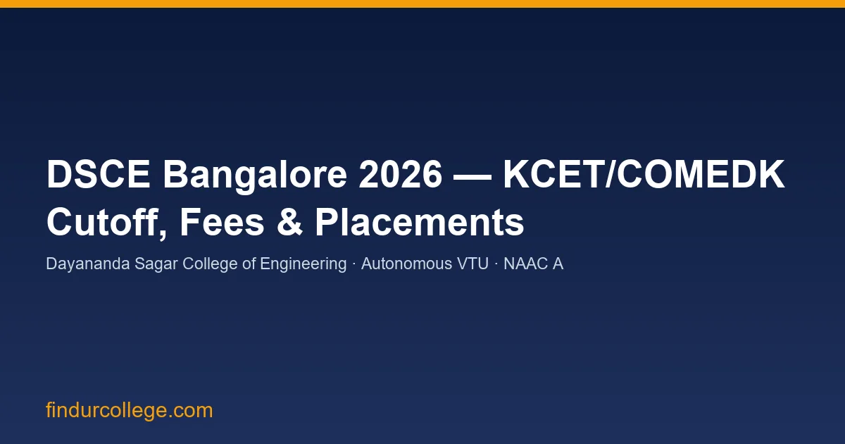 DSCE Bangalore B.E. Admission 2026