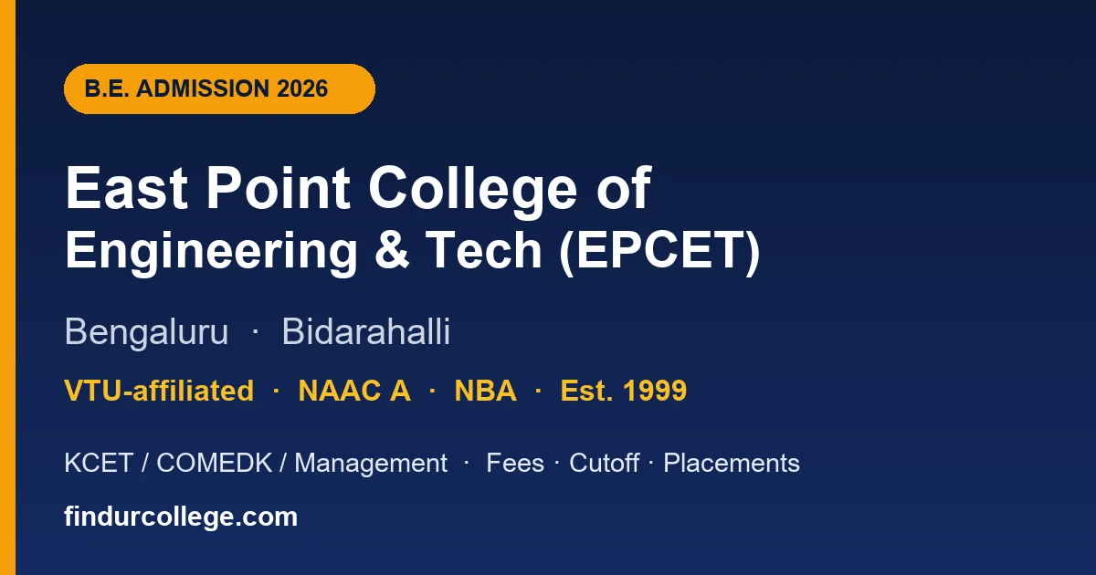 EPCET Bangalore B.E. Admission 2026