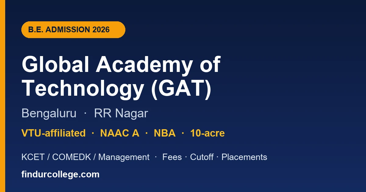 GAT Bangalore B.E. Admission 2026