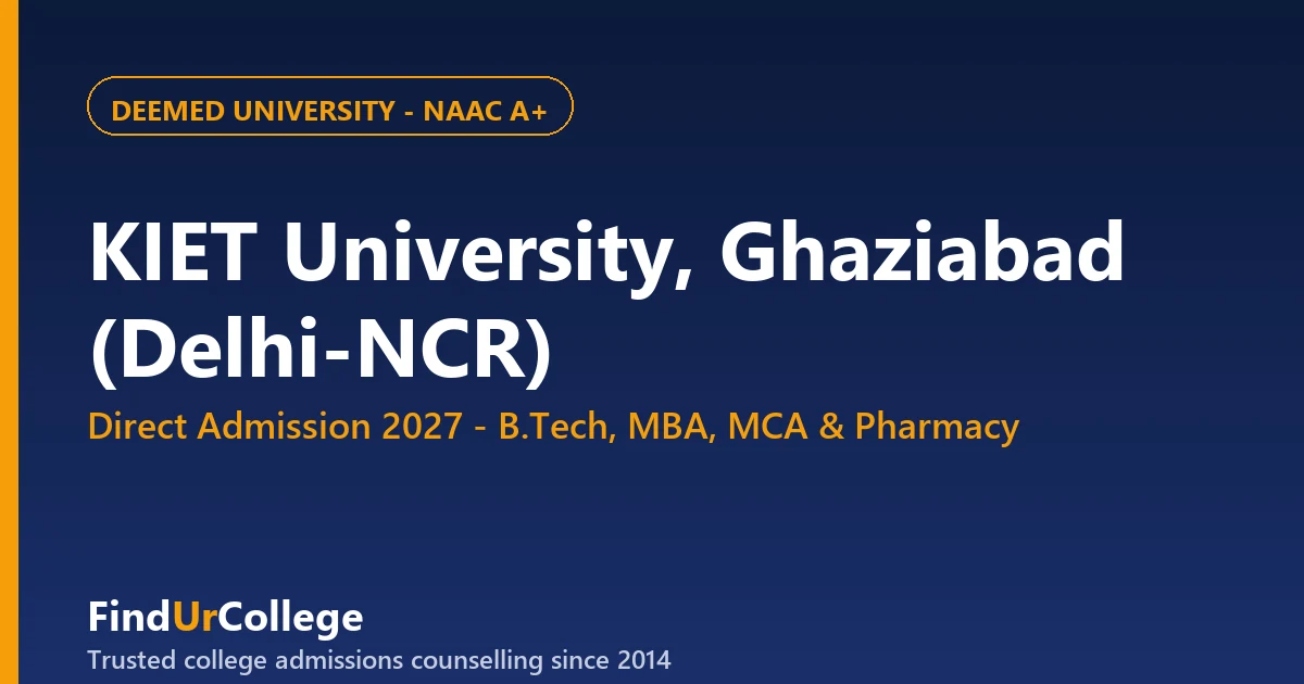 KIET University Ghaziabad B.Tech Admission 2027