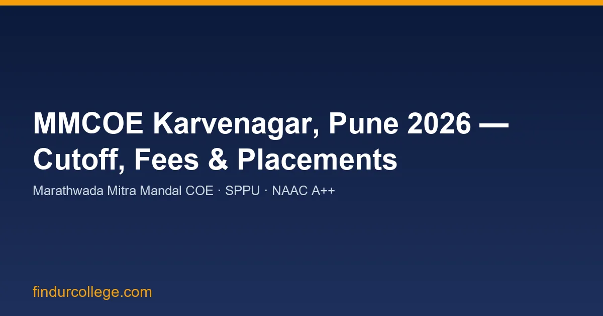 MMCOE Karvenagar, Pune B.Tech Admission 2026