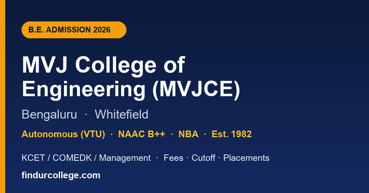 MVJCE Bangalore B.E. Admission 2026